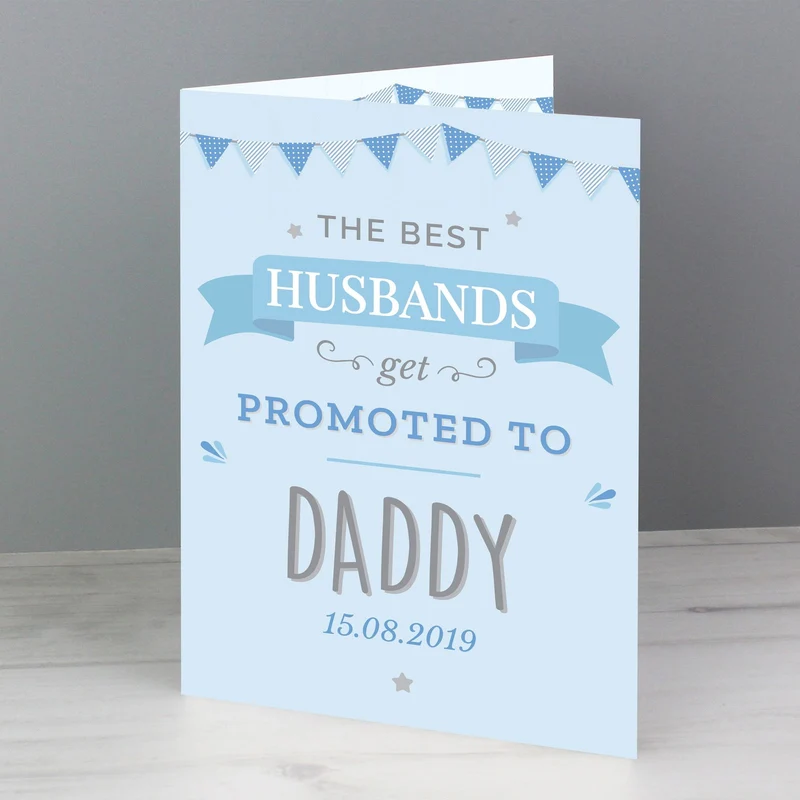 Personalised Blue Promoted To Card
