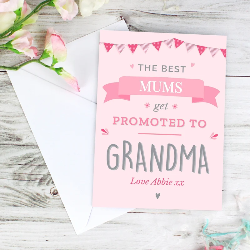 Personalised Pink Promoted To Card