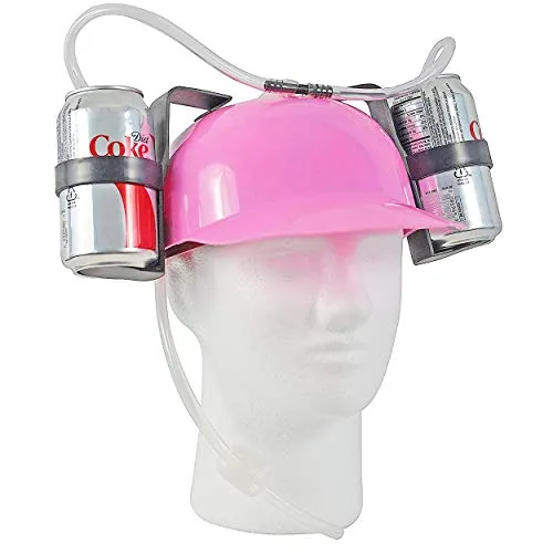Fairly Odd Novelties Beer Soda Guzzler Helmet Drinking Party Hat, Pink