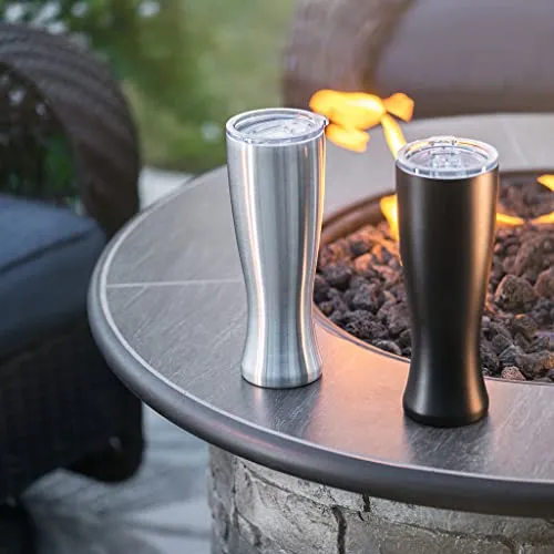 Mason Forge | Stainless Steel Pint Double Insulated Beer Tumbler | Double Wall Vacuum Insulated | Sweat & Condensation Free | HOT or COLD Beverages | Pilsner Style Glass | 16 Ounce |