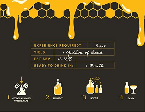 Craft A Brew - Mead Making Kit – Reusable Make Your Own Mead Kit – Yields 1 Gallon of Mead