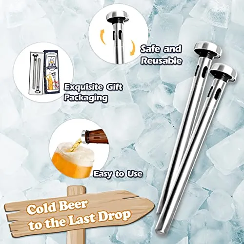 Valentines Day Gifts for Him, Beer Chiller Sticks for Bottles, Gifts for Men Husband Dad, Anniversary Birthday Gifts Ideas, Beer Gifts for Boyfriend, Stainless Steel Cooling Chillers, Beer Accessories