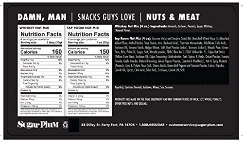 Nuts and Beef Jerky Gift Basket for Men, 12 Items – 10 Beef Sticks and 2 Unique Nut Flavors – Small Batch Gourmet Nuts Gift Basket with Jerky is Great Valentines Day Gift for Him