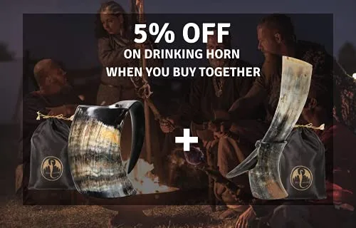 Viking Horn Mug - 100% Authentic 16oz - Ultimate Unique Handmade Ox Horn Norse Mug for Hot & Cold Drinks with Gift Bag - Food Grade Medieval Style Man's Beer & Mead Cup…