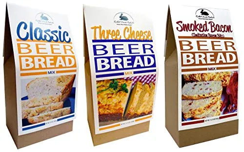 Rabbit Creek Beer Bread Mix Variety Pack of 3 – Classic Beer Bread, Smoked Bacon & Three Cheese Beer Bread Mix