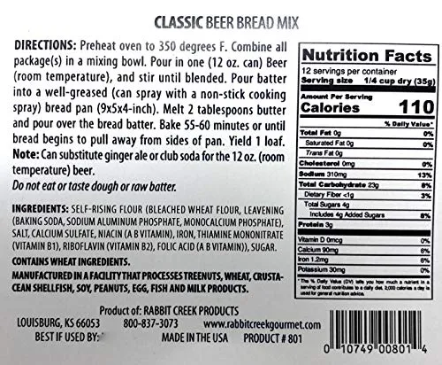 Rabbit Creek Beer Bread Mix Variety Pack of 3 – Classic Beer Bread, Smoked Bacon & Three Cheese Beer Bread Mix