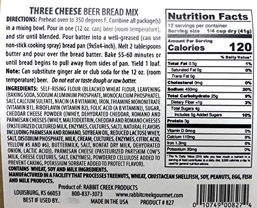 Rabbit Creek Beer Bread Mix Variety Pack of 3 – Classic Beer Bread, Smoked Bacon & Three Cheese Beer Bread Mix