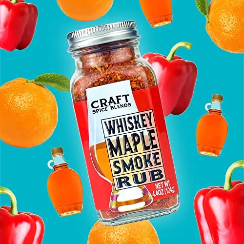 Craft Spice Blends Gift Set (Grilling Seasonings & Rubs, Gifts for Men & Women) - Includes Whiskey Maple Smoke Rub, Ale House Chicken Seasoning, Bourbon Barrel Steak Seasoning, and IPA Chili Seasoning