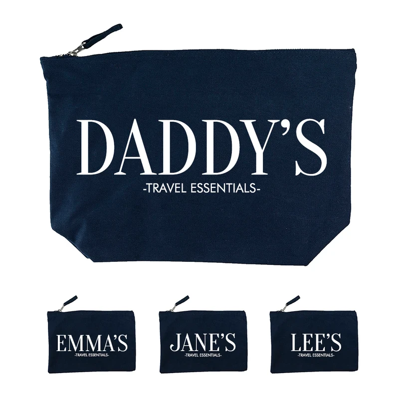 Personalised Personalised Daddy & Me Navy Wash Bags