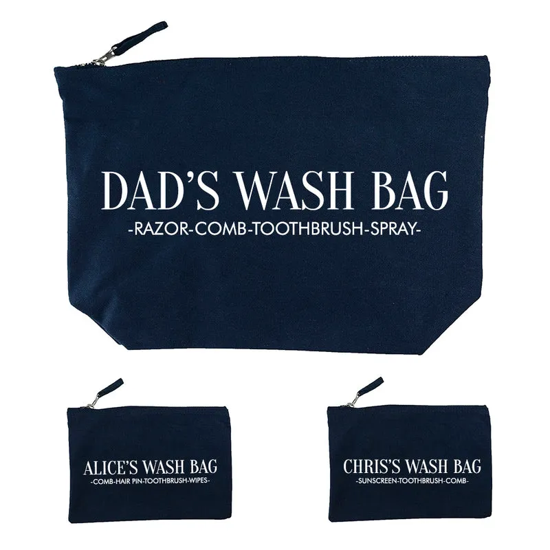 Personalised Personalised Daddy & Me Navy Wash Bags