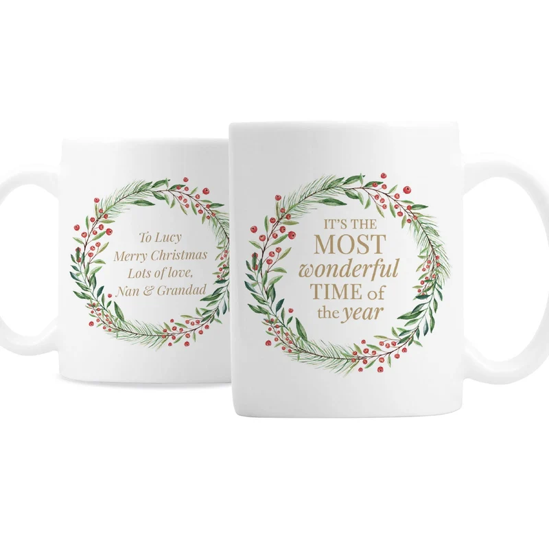 Personalised 'Wonderful Time Of The Year' Christmas Mug