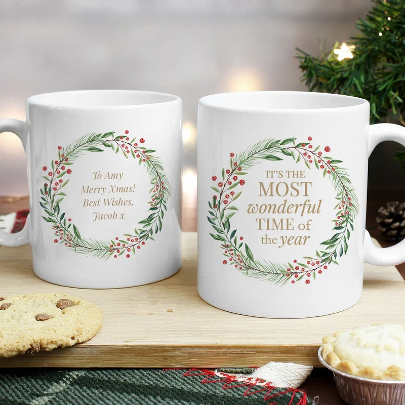 Personalised 'Wonderful Time Of The Year' Christmas Mug