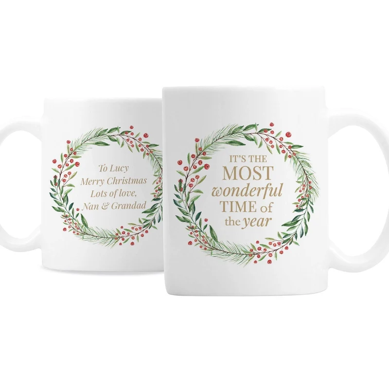 Personalised 'Wonderful Time Of The Year' Christmas Mug