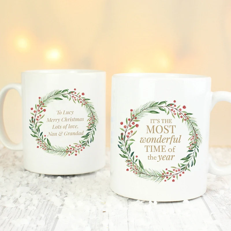 Personalised 'Wonderful Time Of The Year' Christmas Mug