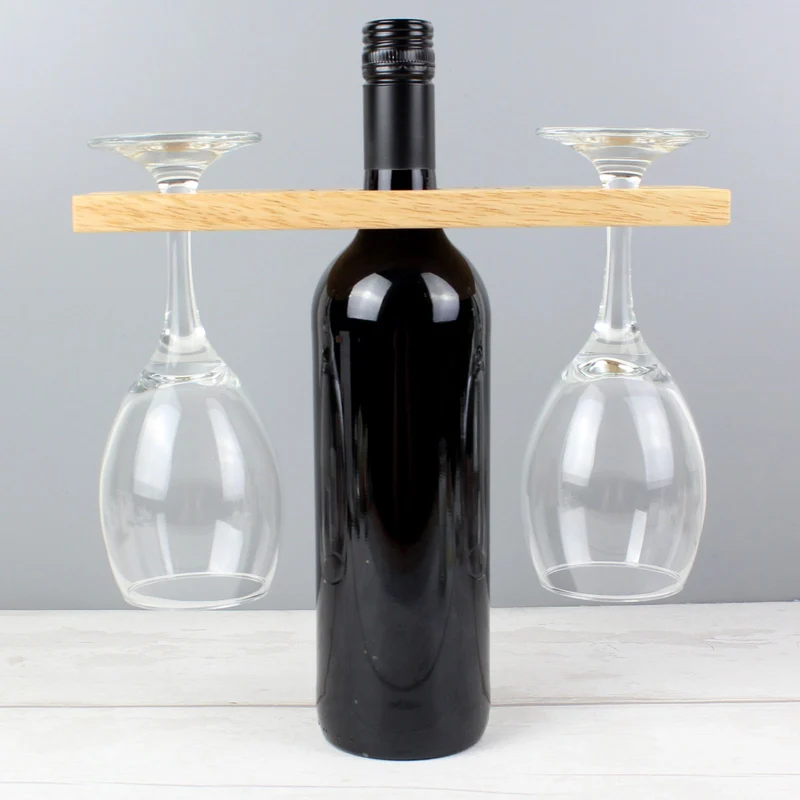 Personalised 'Wine O'Clock' Wine Glass & Bottle Holder
