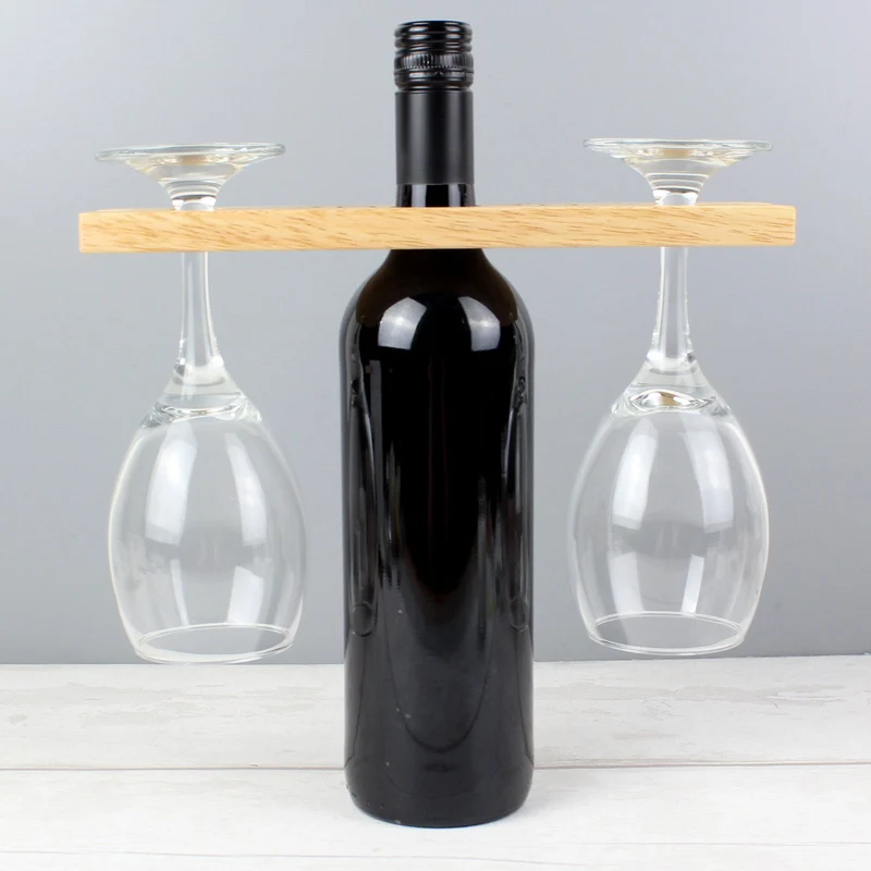 Personalised 'Wine O'Clock' Wine Glass & Bottle Holder
