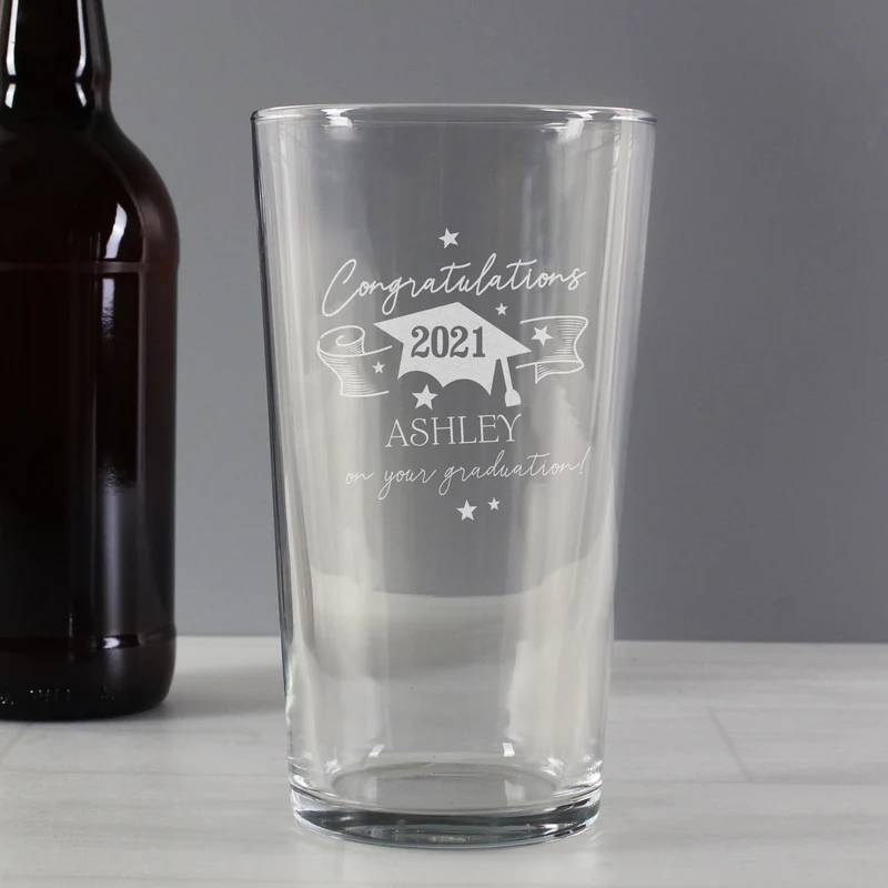 Personalised Graduation Pint Glass
