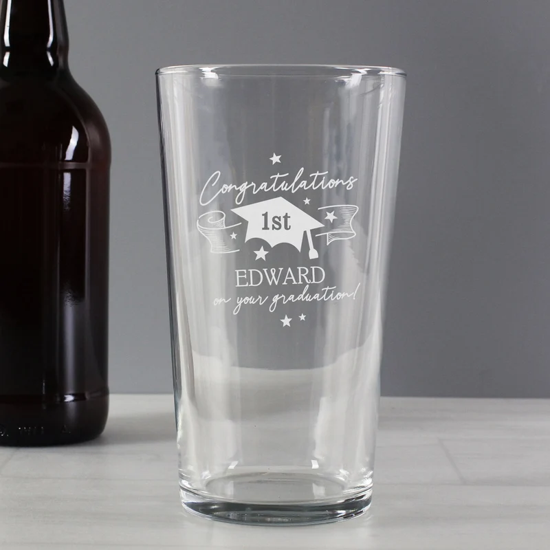 Personalised Graduation Pint Glass