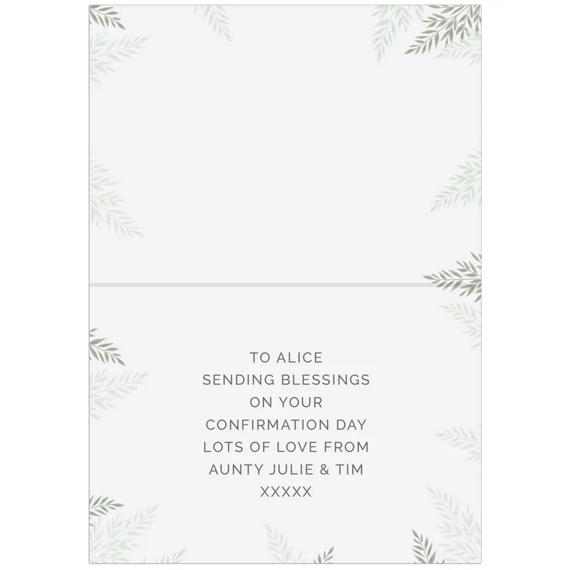 Personalised Confirmation Card