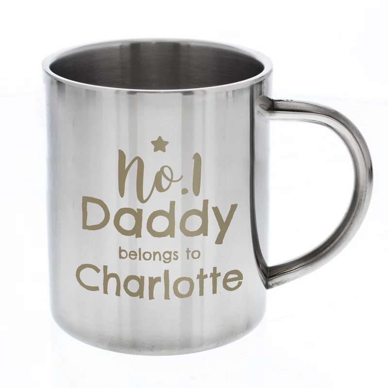 Personalised No.1 Daddy Stainless Steel Mug