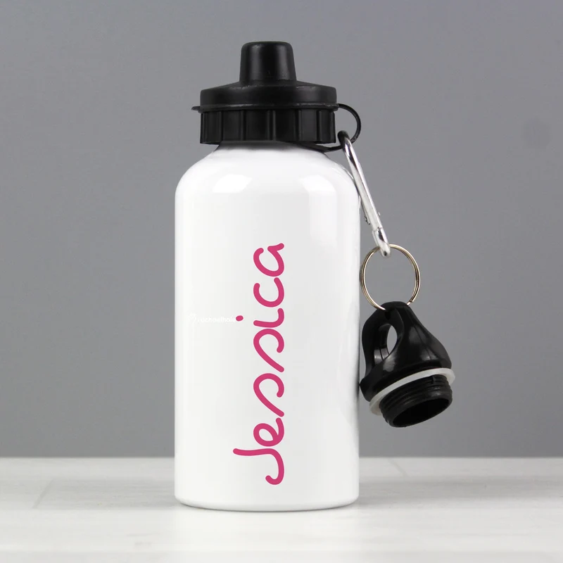 Personalised Pink Name Island Drinks Bottle