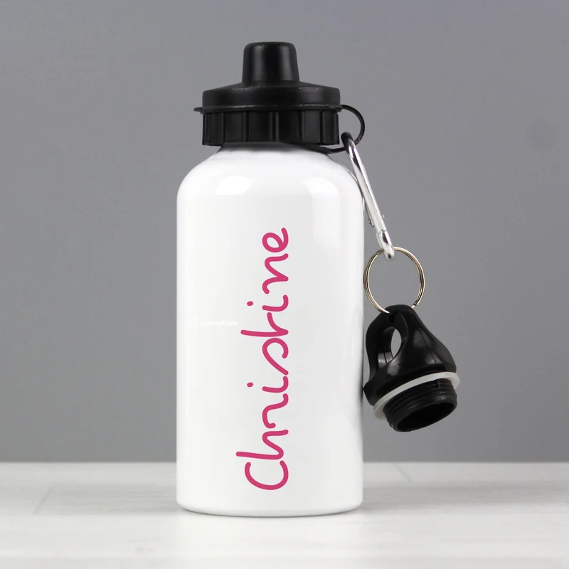 Personalised Pink Name Island Drinks Bottle