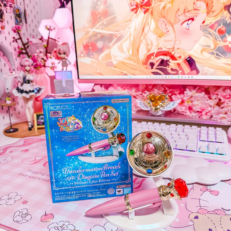 Sailor Moon - Verwandlungsbrosche & Verwandlungsfüller mit Licht- und Soundeffekten