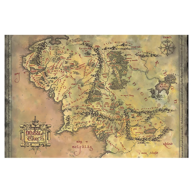 Der Herr der Ringe - Mittelerde Karte Maxi Poster