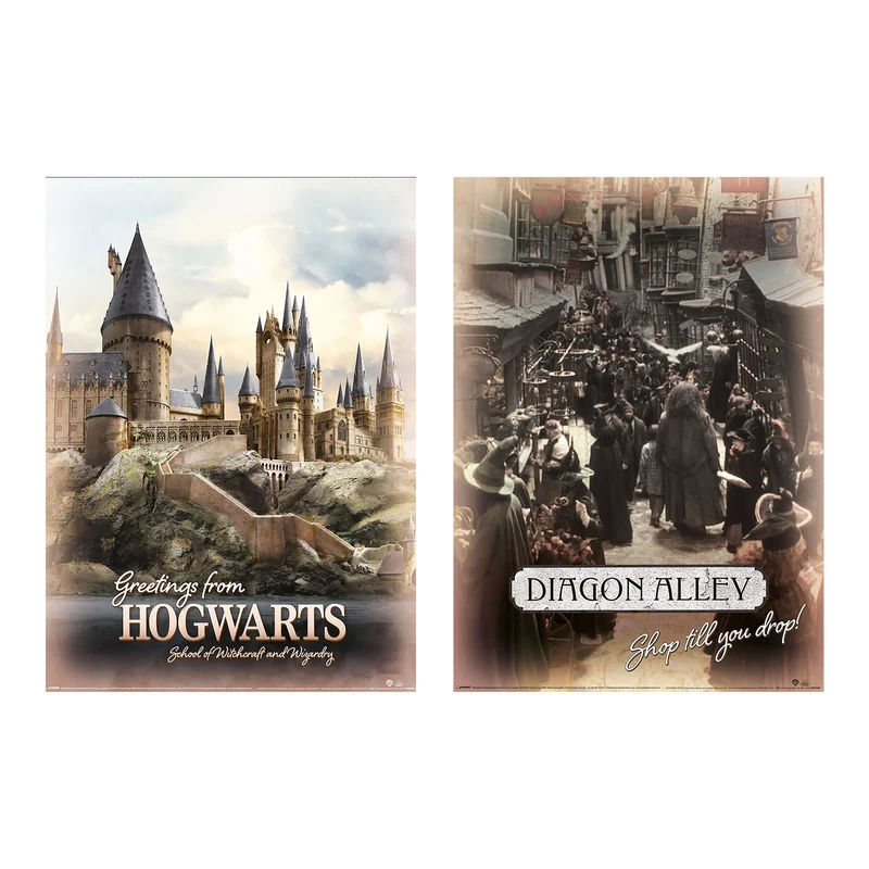 Harry Potter - Hogwarts & Winkelgasse Poster 2er Set