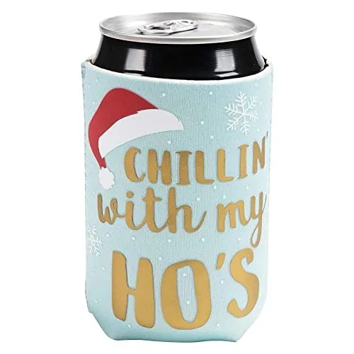 12 oz Christmas Neoprene Can Cooler Sleeves for Soda, Beer, Beverages (12 Pack)