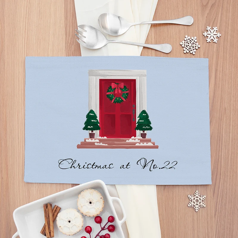 Personalised Personalised Christmas Front Door Placemat
