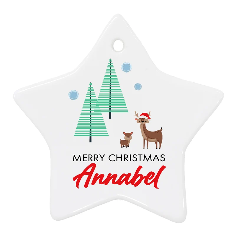 Personalised Personalised Christmas Deer Decoration