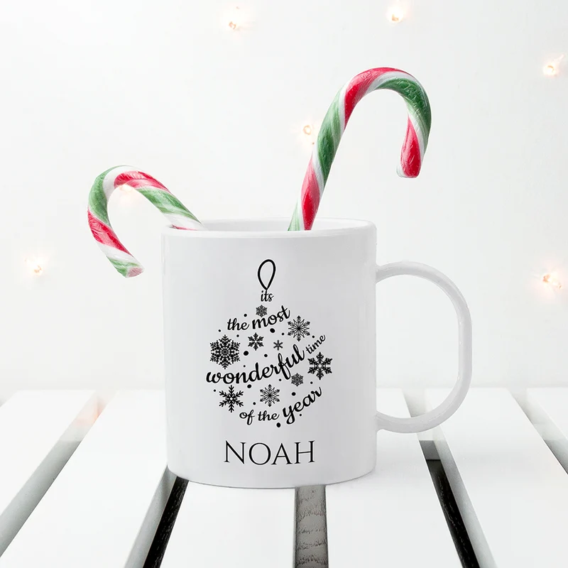 Personalised Personalised Christmas Bauble White Mug
