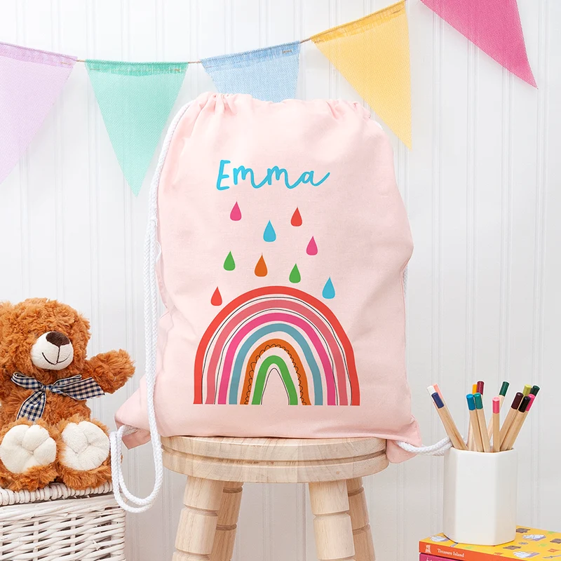 Personalised Personalised Children's Rainbow PE Kit Bag