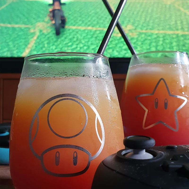 Super Mario - Star & Super Pilz Gläser 2er Set