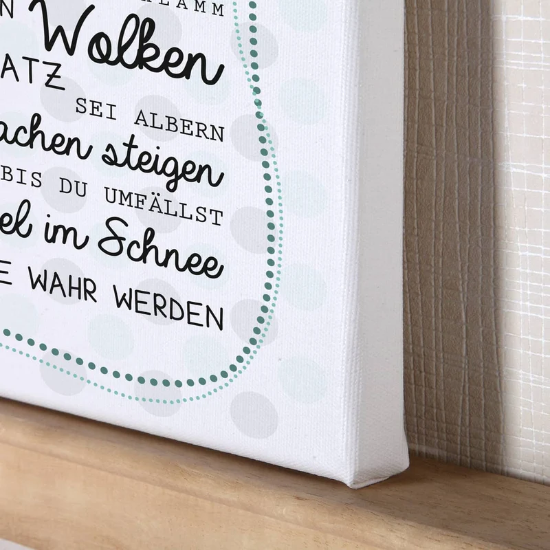 Leinwand für Jungen bedruckt 30 x 40 cm mit Name und Spruch
