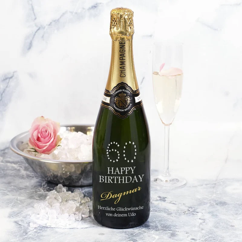 Geschenkidee zum 60. Geburtstag Champagner mit Gravur