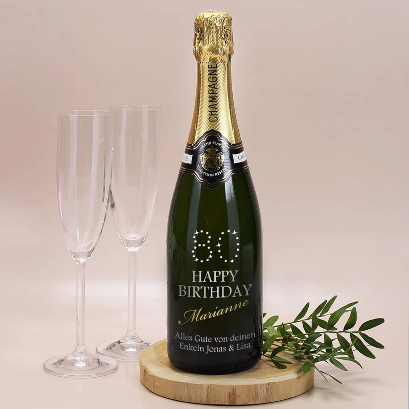 Champagner zum 80. Geburtstag MADE WITH SWAROVSKI® ELEMENTS