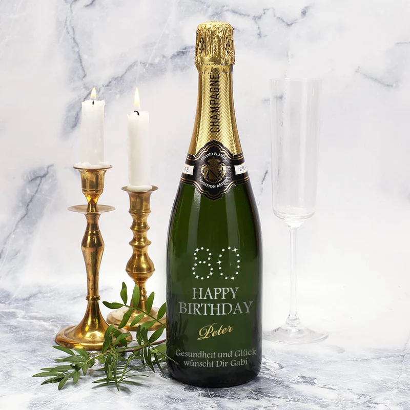 Champagner zum 80. Geburtstag MADE WITH SWAROVSKI® ELEMENTS