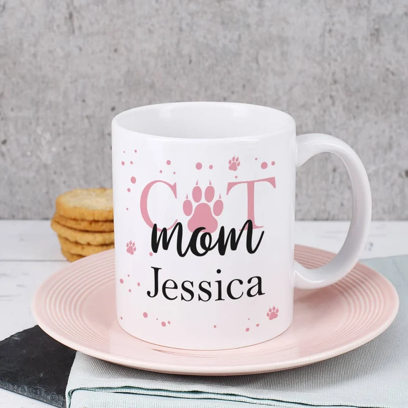 Kaffeetasse Cat Mom | Cat Dad mit Namen
