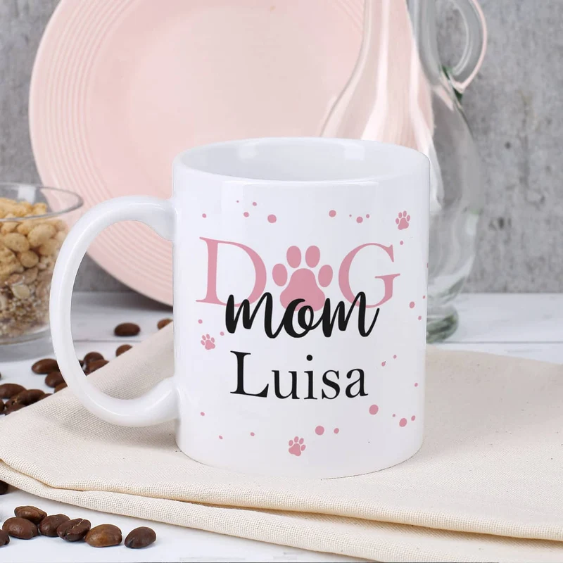 Dog Mom | Dog Dad - Keramiktasse mit Wunschname