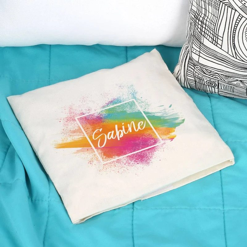Kirschkernkissen mit Name und Watercolor-Hintergrund