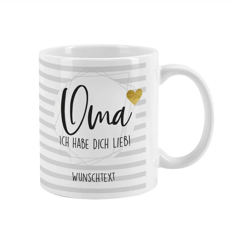 Bedruckte Tasse - Oma wir haben dich lieb - mit Wunschtext