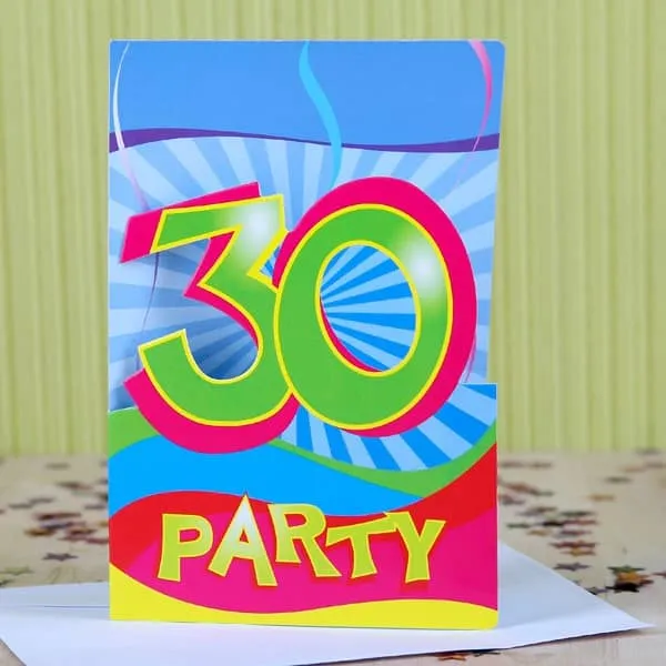 8 Einladungskarten zum 30. Geburtstag
