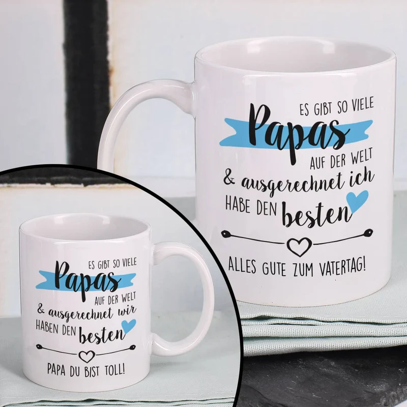 Tolle Tasse zum Vatertag - Es gibt so viele Papas auf der Welt & ausgerechnet ich habe den besten