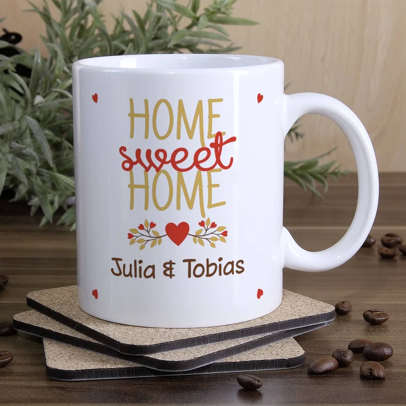 Einzugsgeschenk - Home sweet Home Tasse mit Namen